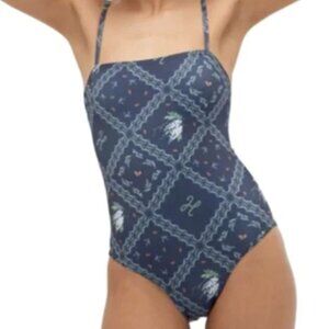 The Giana Swimsuit | Navy Floral Patchwork | M